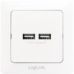 USB nabíjecí zásuvka do zdi LogiLink PA0163 s USB, IP20, bílá, 2násobný