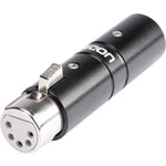 XLR zástrčka / XLR zásuvka Hicon HI-X3X5-MF, adaptér rovný, černá