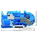 Oddělovací svorka WAGO 2016-7714, osazení: N, pružinová svorka, 12 mm, modrá, 20 ks