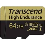 Paměťová karta microSDXC, 64 GB, Transcend High Endurance, Class 10, vč. SD adaptéru