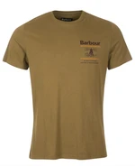 Barbour Ľahké bavlnené tričko Barbour Reed Tee - Mid Olive - S