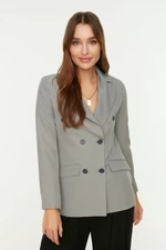 Trendyol Gray Regular Lined Woven Blazer with Buttons