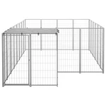 Dog Kennel Silver 91.2 ft² Steel