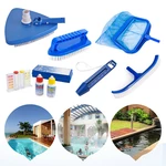 ZANLURE 6PCS Swimming Pools Skimmer Net Rubbish Cleaning Rake + Wall Brush + Floating Thermometer Pools Cleaning Accesso