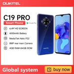 Original Oukitel C19 Pro Smartphone 4GB RAM 64GB ROM 6.5"HD+ 4000mAh Helio P22 Octa Core Mobile phone 13MP Android 10 Cell phone