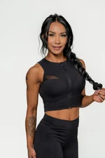 NEBBIA Women's crop top with high support INTENSE Mesh Gold/gold