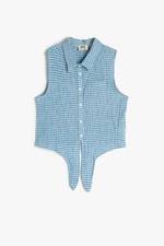 Koton Girls Blue Plaid Shirt