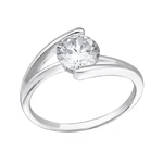 Silver Double Ring Engagement Ring