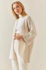 XHAN Cream Openwork Oversize Cardigan