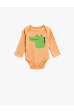 Koton Dinosaur Printed Body with Snap fastener Cotton