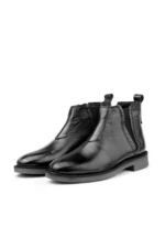 Ducavelli Leeds Genuine Leather Chelsea Daily Boots With Non-Slip Soles Black.