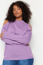 Trendyol Curve Purple Cut Out Detailed Knitwear Sweater