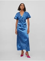 Blue Ladies Satin Maxi-dress VILA Sittas - Ladies