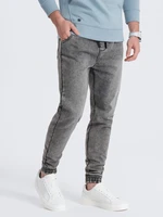 Ombre Men's denim pants JOGGER SLIM FIT - gray