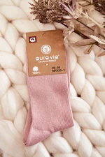 Women's Socks with Shiny Thread Pink