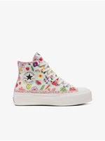 White Women Patterned Ankle Sneakers Converse Chuck Taylor All St - Ladies