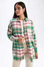 DEFACTO Relax Fit Plaid Long Sleeve Tunic