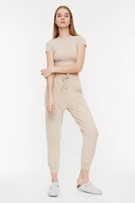 Trendyol Beige Loose Jogger Soft Knitted Sweatpants