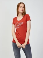 Red Women's T-Shirt Guess Bryanna - Women