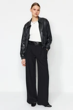 Trendyol Black Belted Wide Leg Woven Trousers