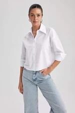 DEFACTO Crop Poplin Long Sleeve Shirt