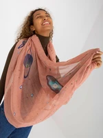 Light pink women's scarf with print