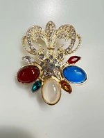 Brooch XZ459-74 Gold + Multi-Colored