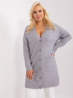 Grey sweater of a larger size with viscose