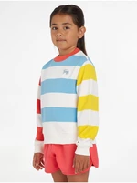 White-blue striped girly sweatshirt Tommy Hilfiger - Girls