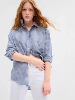 Blue Women's Striped Oversize Shirt GAP