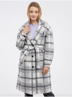 Light gray ladies checkered coat Noisy May Jonas - Ladies