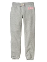 Gray girls' sweatpants with GAP logo