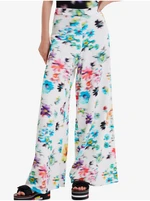 White Women Floral Trousers Desigual Daniela - Women