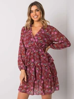 RUE PARIS Lady's chestnut dress with prints