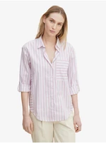 White-Light Purple Ladies Striped Shirt Tom Tailor - Women