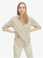 White and Green Ladies Striped Shirt Tom Tailor - Women