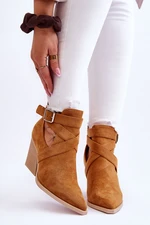 Women's Suede Cowboy Boots Camel Dennise