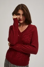 Sweater with openwork sleeves