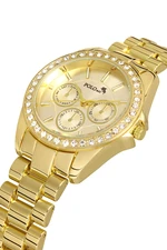 Polo Air Single Row Luxury Stone Women's Wristwatch Gold Color