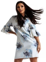 Blue dress with floral print La Diva