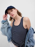 Navy blue women's striped tank top GAP