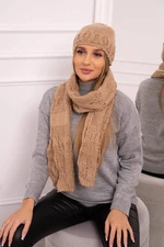 Women's set with scarf Adrianna K417 camel