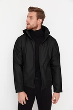 Trendyol Men's Black Regular Fit Removable Hooded Outdoor Jacket