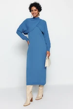 Trendyol Indigo Bolero Detailed Knitwear Cardigan-Dress Bottom-Top Set