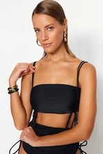 Trendyol Black Strapless Tunnel Bikini Top