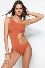 Trendyol Tile One Shoulder Accessorized Regular Leg Swimsuit