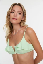 Trendyol Mint Ruffle V-Wire Detail Bikini Top