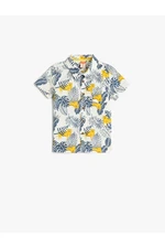 Koton Tiger Print Shirt Graphic Floral Short Sleeved Pocket Cotton Cotton