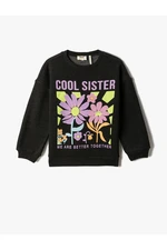 Koton Floral Sweatshirt Long Sleeved Crew Neck Shards