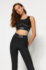 Trendyol X Sagaza Studio Black Contouring Sports Bra with a low-cut back